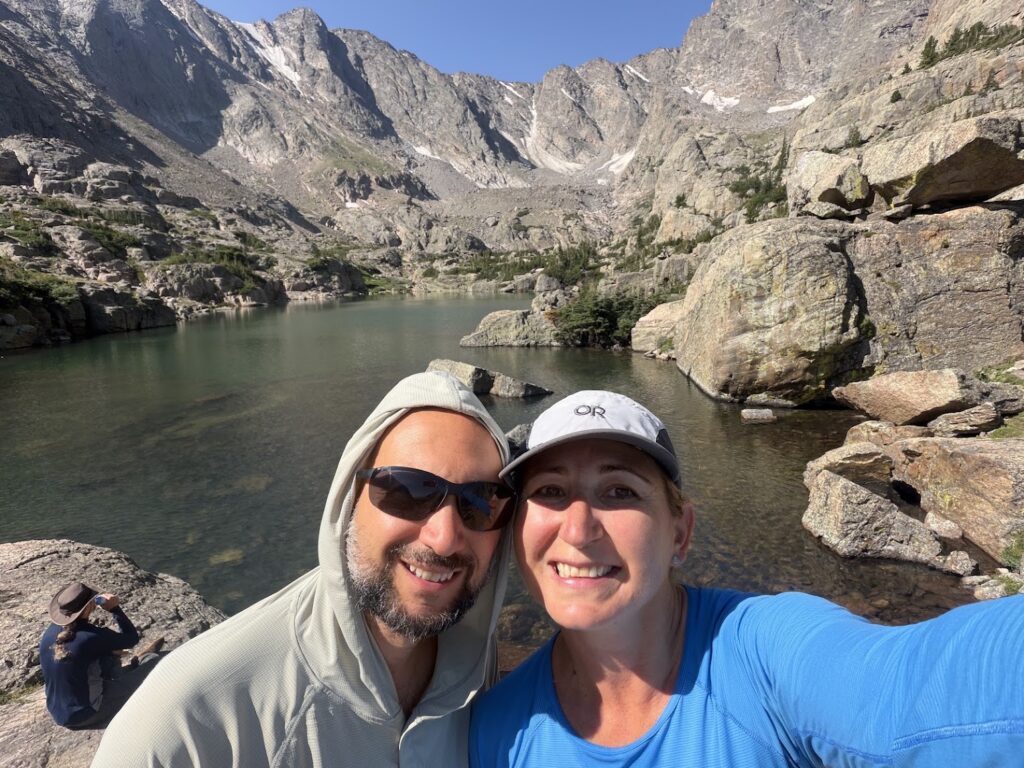 Photo of smiling Brian and Krista at Lake of Glass